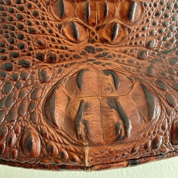 Brahmin Toasted Almond Shoulder  Croc Handbag Jacqueline Purse Bag Vintage - Picture 7 of 14